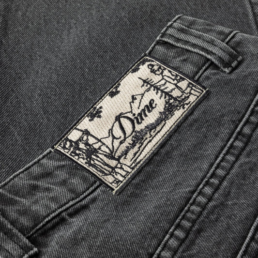 Classic Relaxed Denim Pants (Faded Black)
