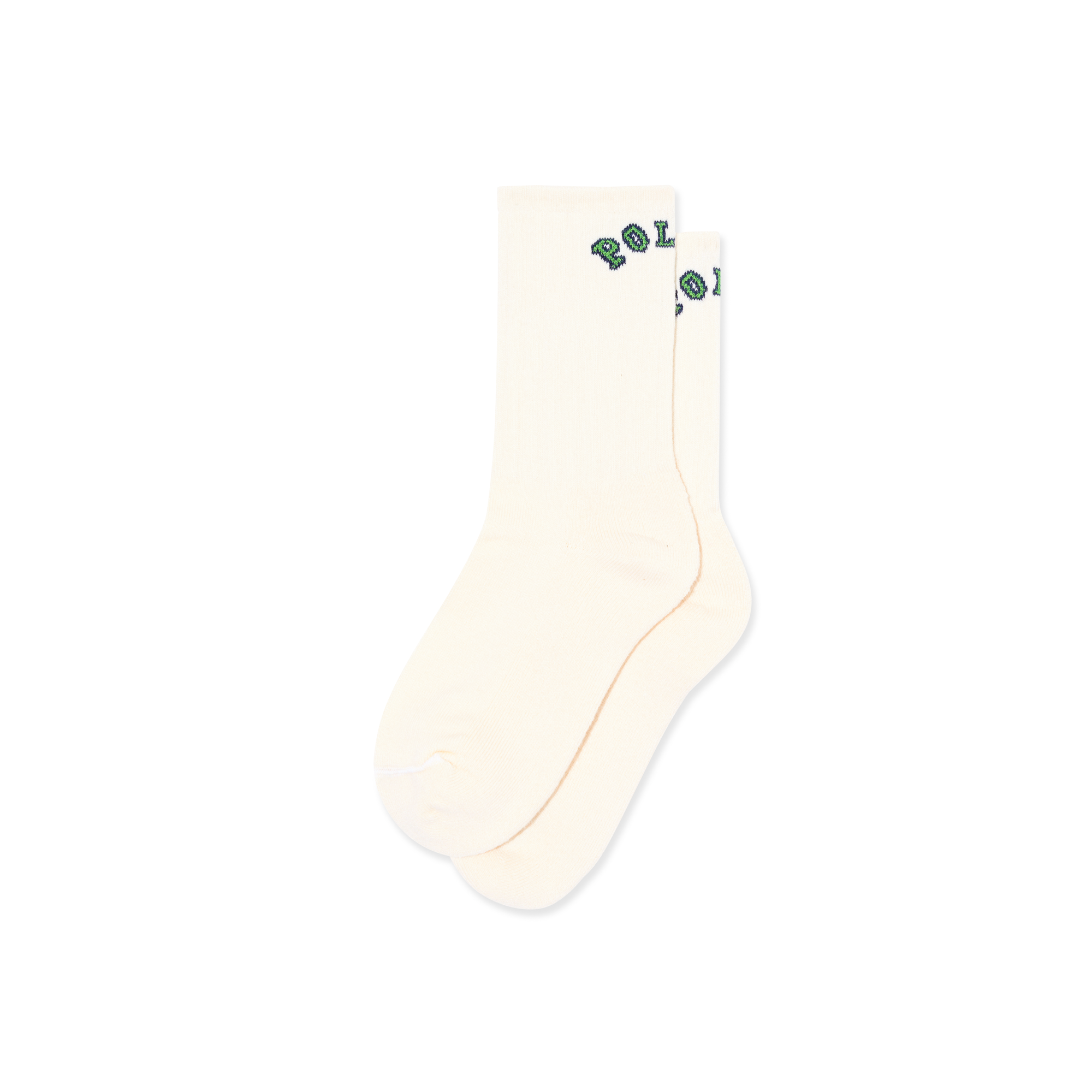 Large Rib Socks |College Logo (Cloud White)