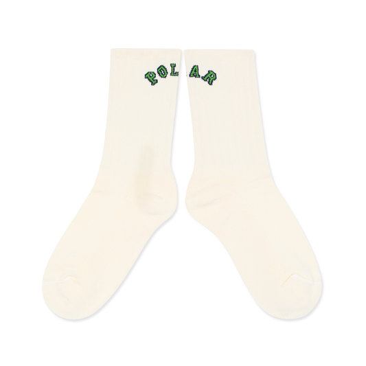 Large Rib Socks |College Logo (Cloud White)