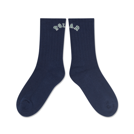 Large Rib Socks |College Logo (Dark Blue)