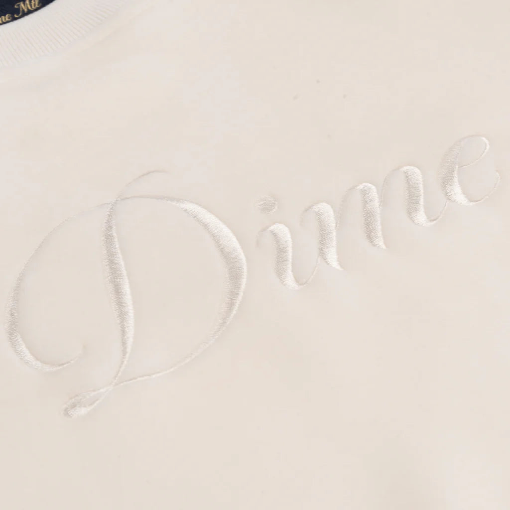 Cursive Velvet Crewneck (Ivory)