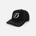 Load image into Gallery viewer, Cursive Denim Worker Cap (Black Washed)