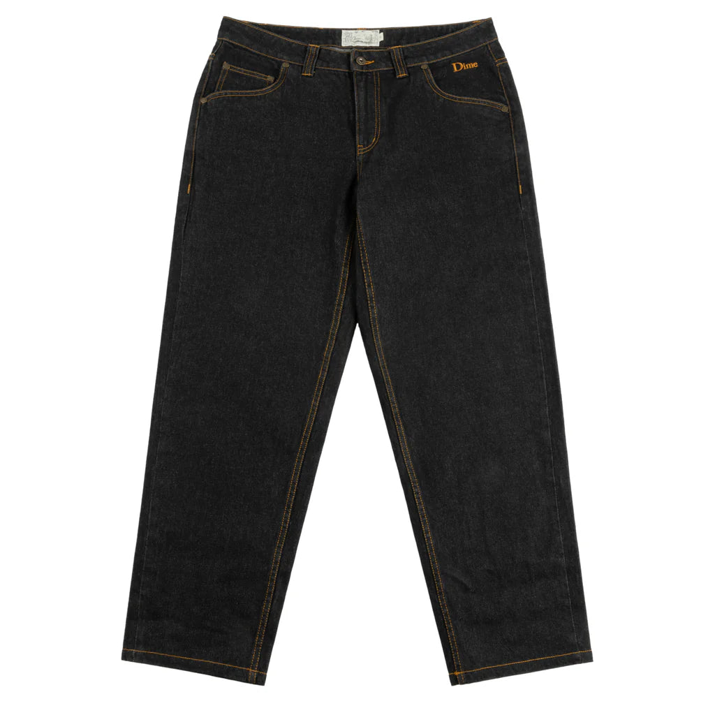 Classic Relaxed Denim Pants (Black Washed)