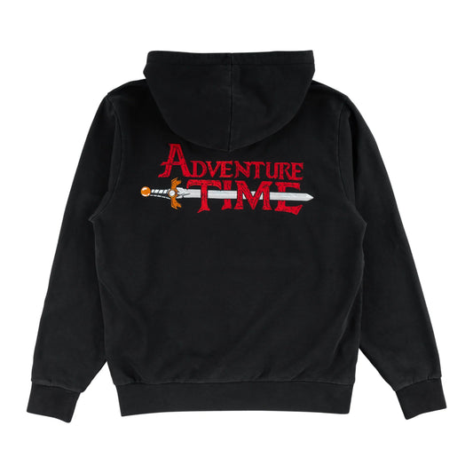 Ricardio Embroidered Pigment-Dyed Hoodie (Black)