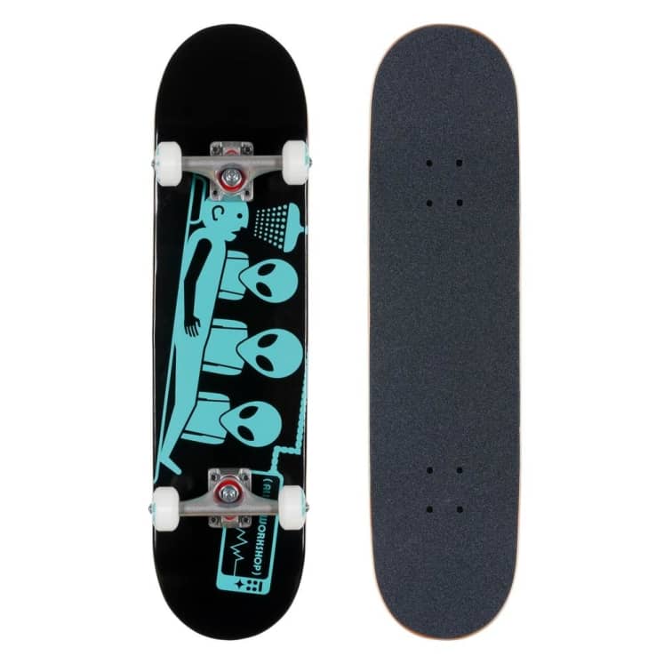 Alien Workshop Complete Abduction Black/Teal 7.5" side by side top and bottom view