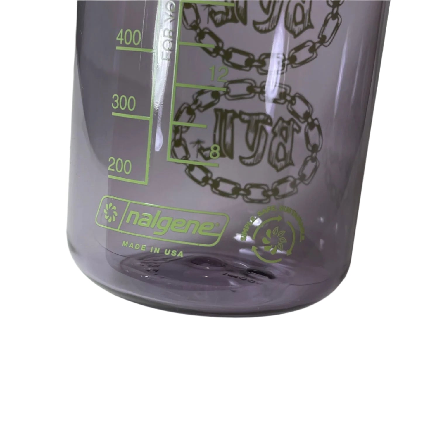 Blue Tile Lounge Nalgene 32oz Wide Mouth Sustain - Aubergine/Platinum/Key Lime measurement detail view