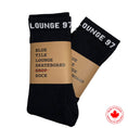 Load image into Gallery viewer, Blue Tile Lounge Sock Black - 2 Pack
