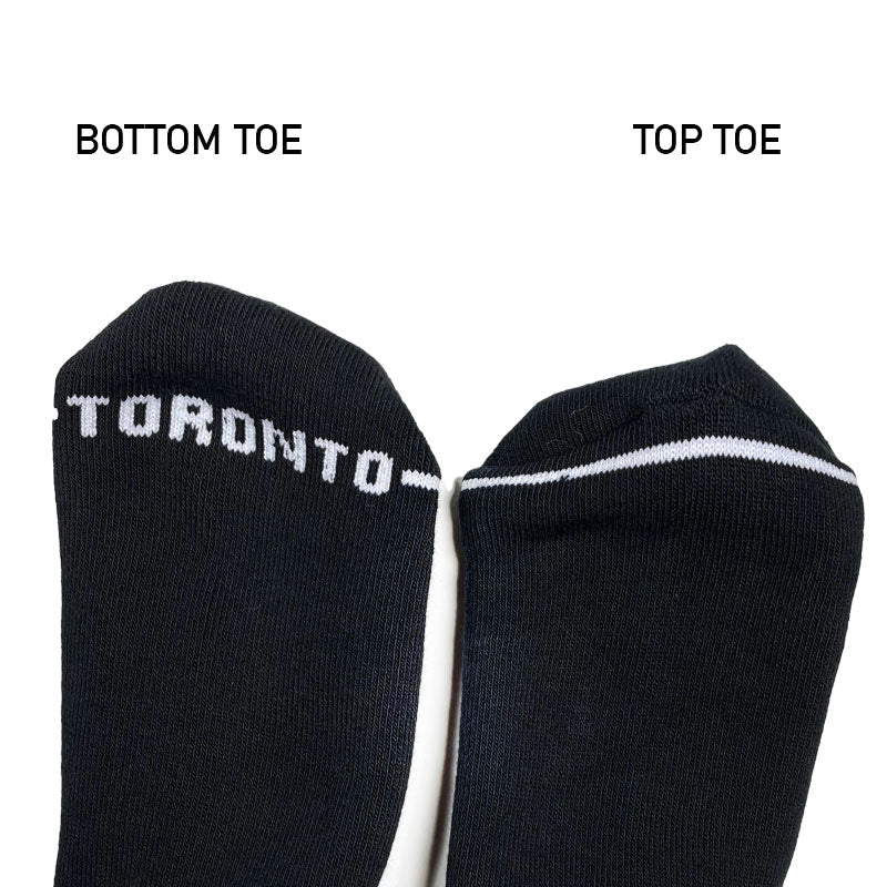 Blue Tile Lounge Sock Black - 2 Pack toe detail