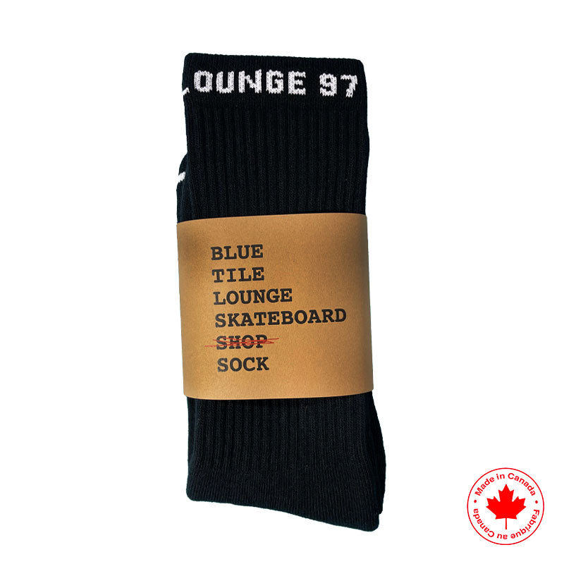 Blue Tile Lounge Sock Black