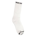 Load image into Gallery viewer, Blue Tile Lounge Sock White - 2 Pack full sock shot
