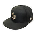 Charger l'image dans la visionneuse de la galerie, Blue Tile Lounge New Era Full Back Hat B 97 Logo Black side angled view
