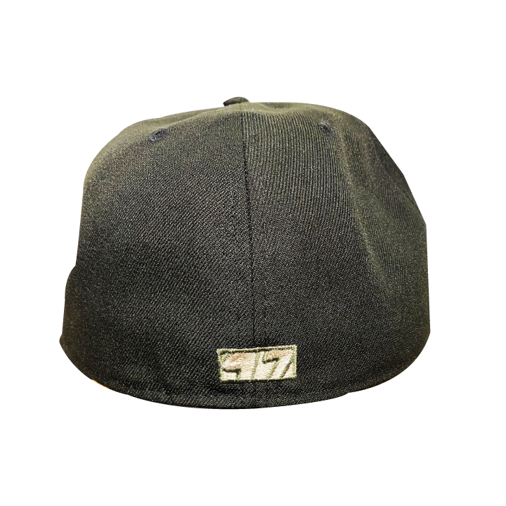 Blue Tile Lounge New Era Full Back Hat B 97 Logo Black back view