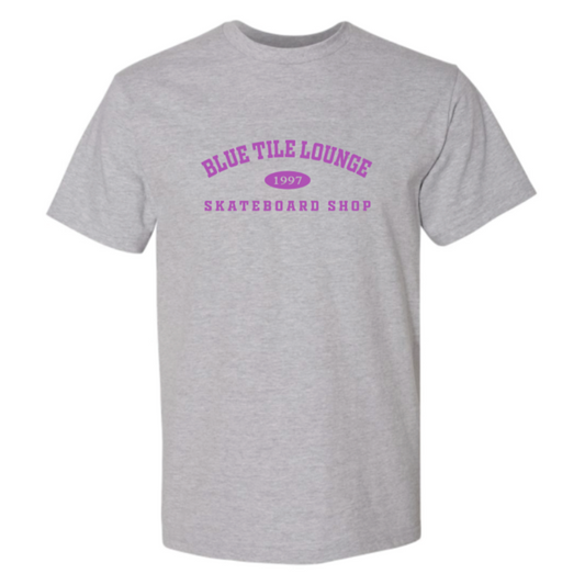 Blue Tile Lounge T-Shirt Collegiate Sport Grey/Purple front view