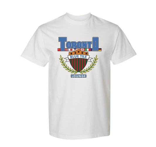 Blue Tile Lounge T-Shirt Souvenir 7.0 White front view