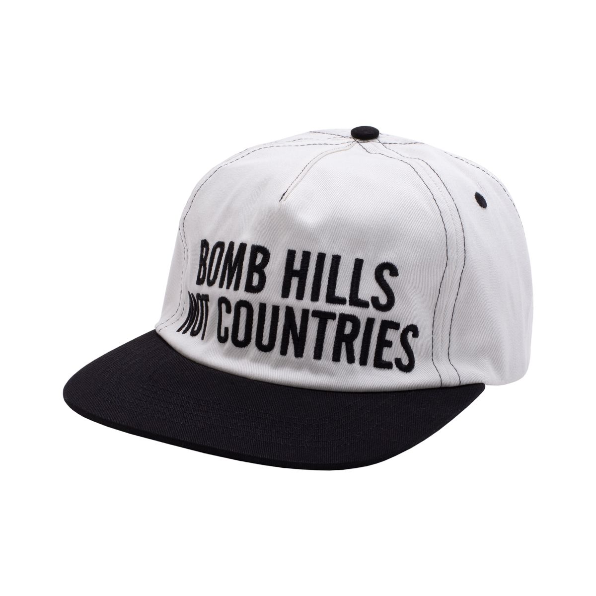 Bomb Hills Hat - 5 Panel Polo Snapback (White)