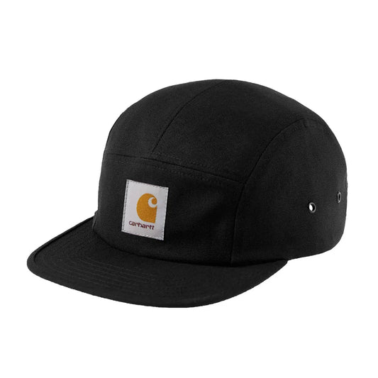 Carhartt WIP 5 Panel Hat Backley Black front view