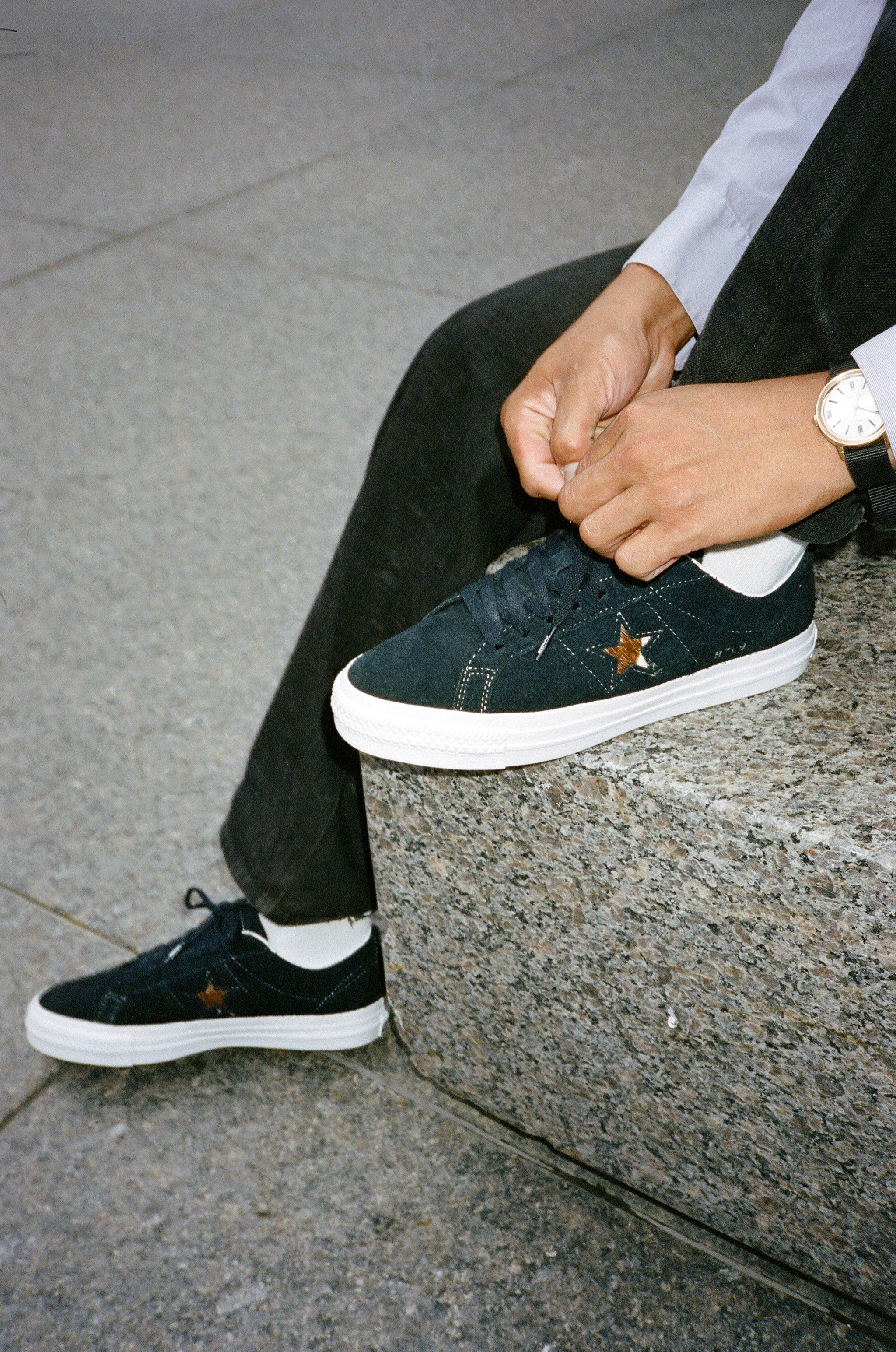 Converse Cons X BTL One Star Pro Black / Egret / Pasture tie them pups up.