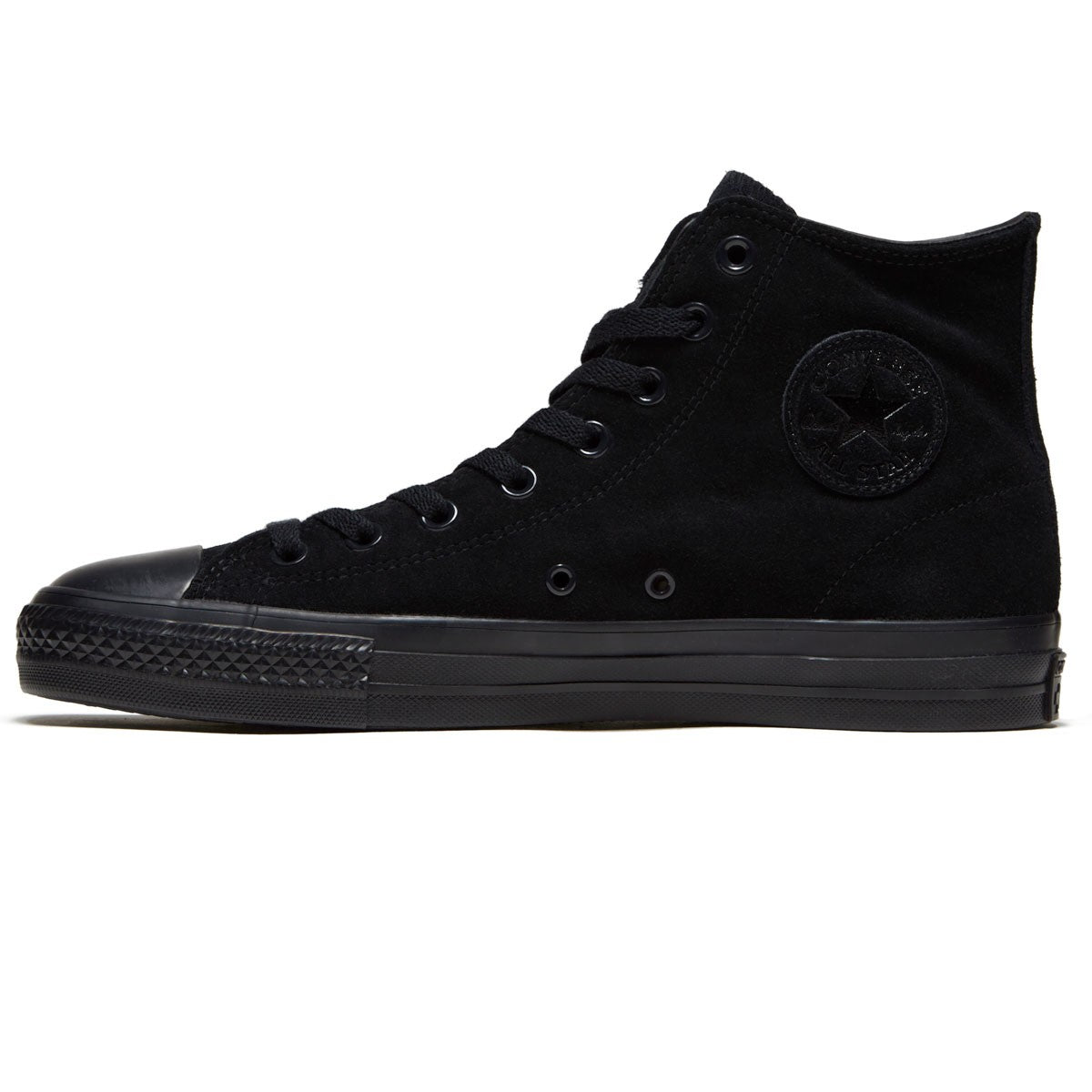 Converse CTAS Pro Hi Black/Black/Black Suede inside side view