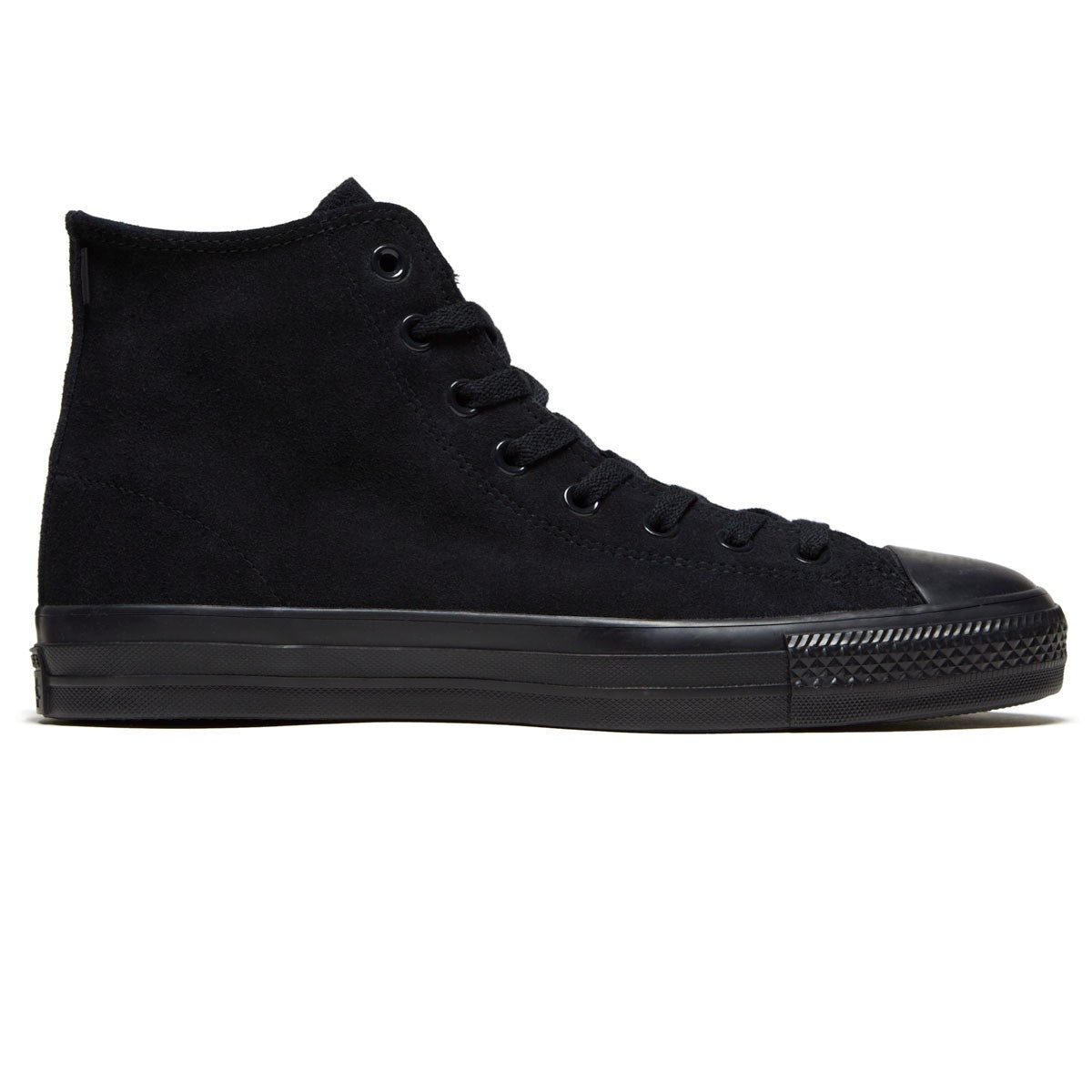 Converse CTAS Pro Hi Black/Black/Black Suede side view