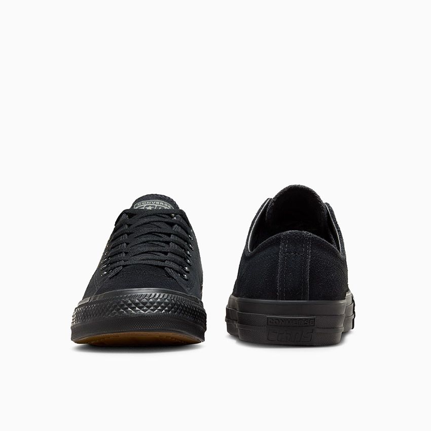 Converse Cons CTAS Pro OX Black/Black/Black Suede heel and toe detail