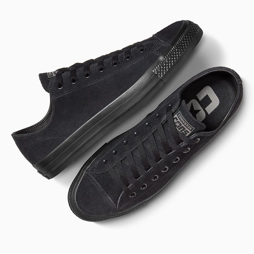 Converse Cons CTAS Pro OX Black/Black/Black Suede top down view