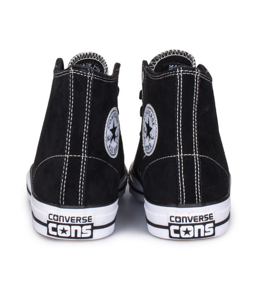 Converse CTAS Pro Hi Black/Black/White Suede back view