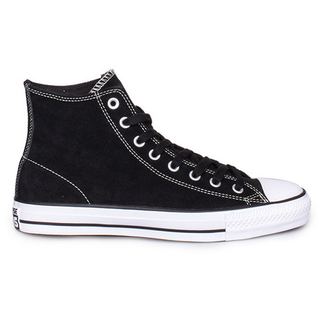 Converse CTAS Pro Hi Black/Black/White Suede side view