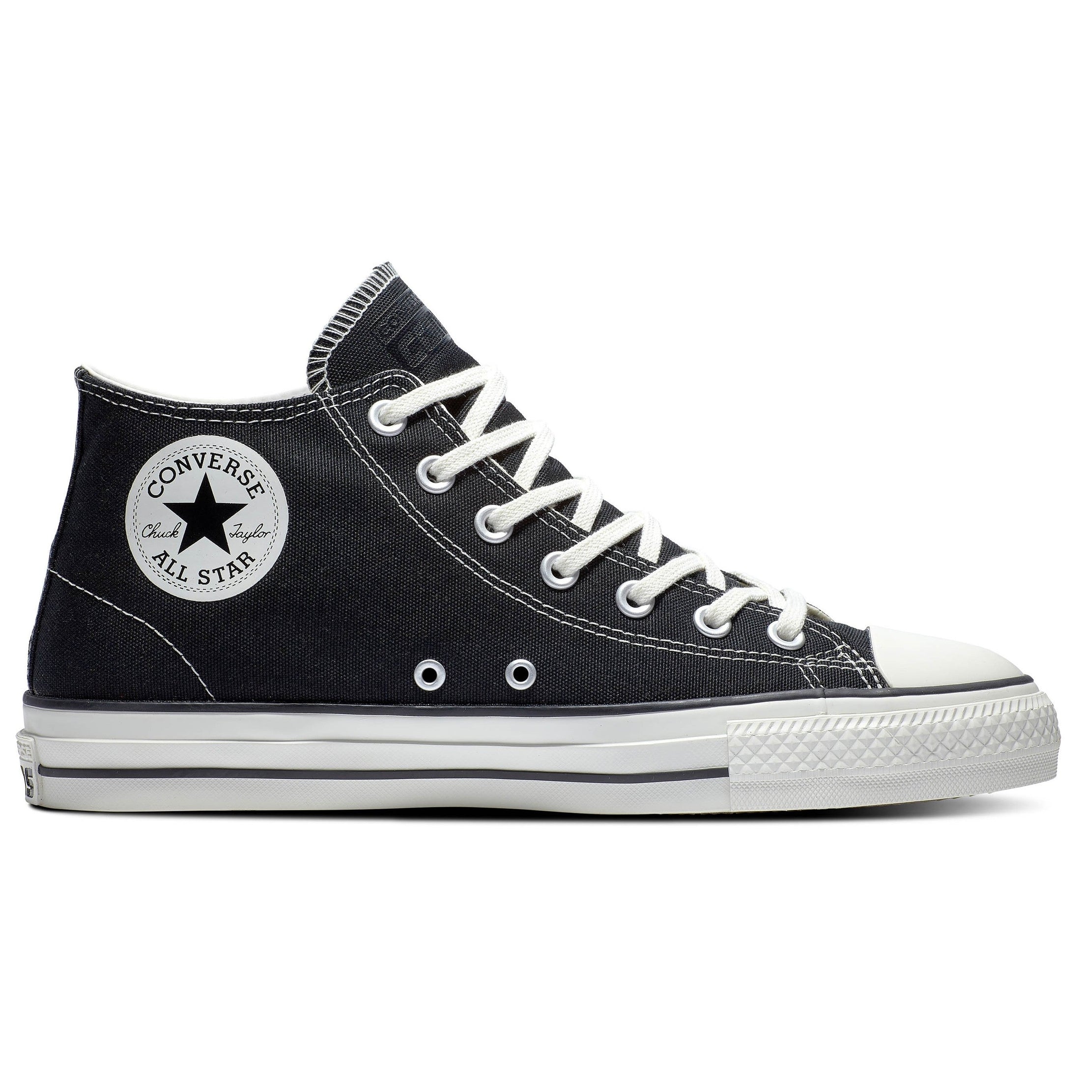 Converse CTAS Pro Mid Black/Black/Egret side view