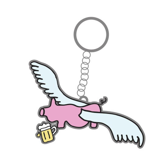 Flying Pig Keychain (Pink)