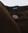 Load image into Gallery viewer, Former Pant Distend VT Brown front button detail
