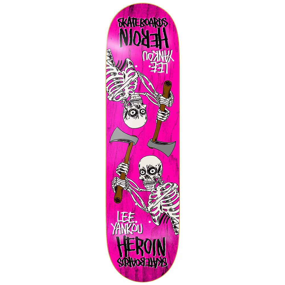 Heroin Deck Lee Yankou Axe Skeletons Symmetric 8.25" bottom graphic