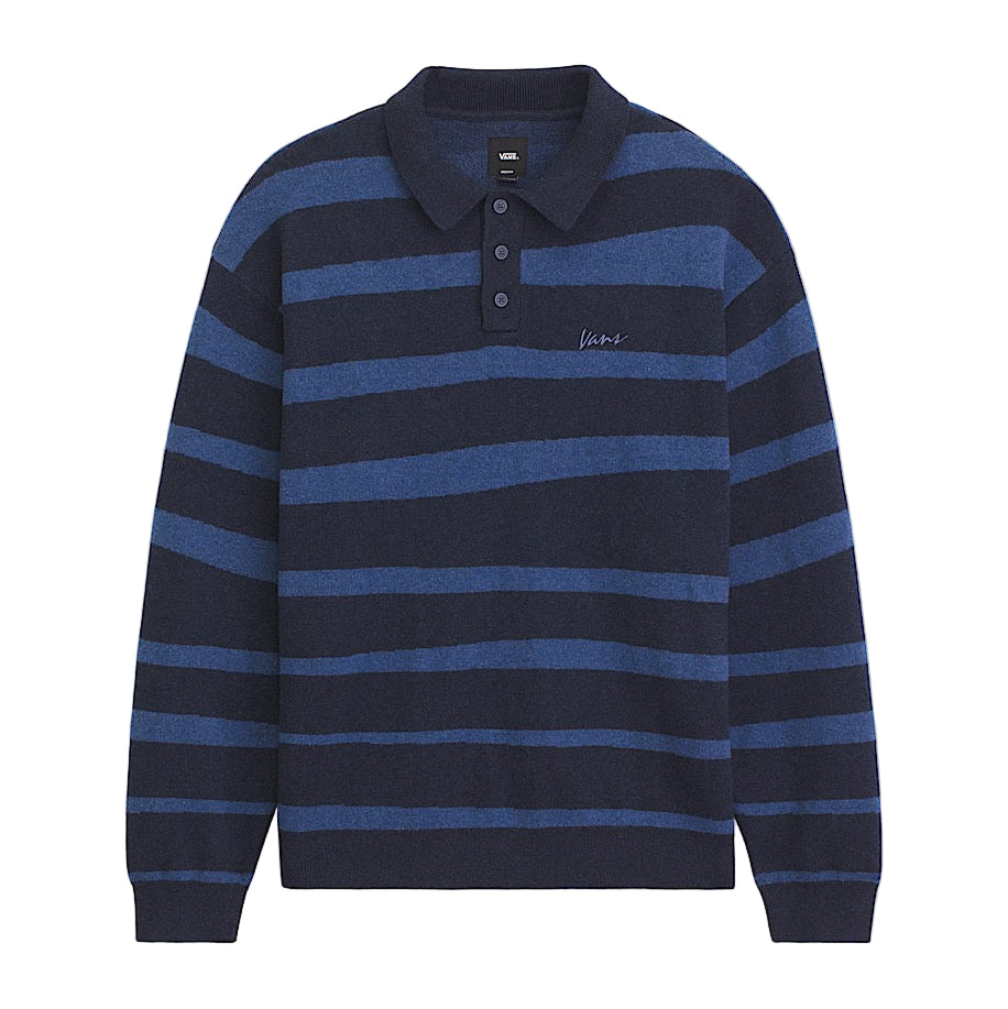 Davis Stripe Sweater Polo LS (Parisian Night)
