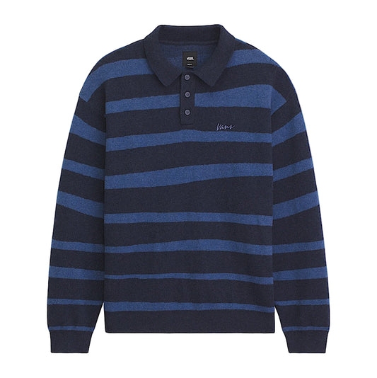 Davis Stripe Sweater Polo LS (Parisian Night)