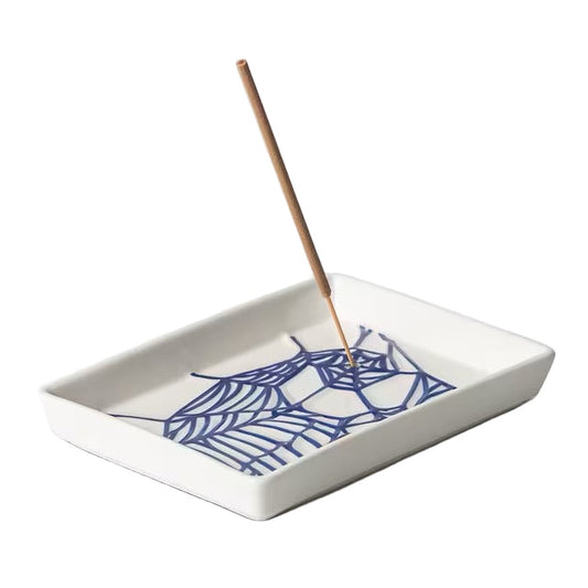 Theory and Practice Incense Tray (White/Blue)