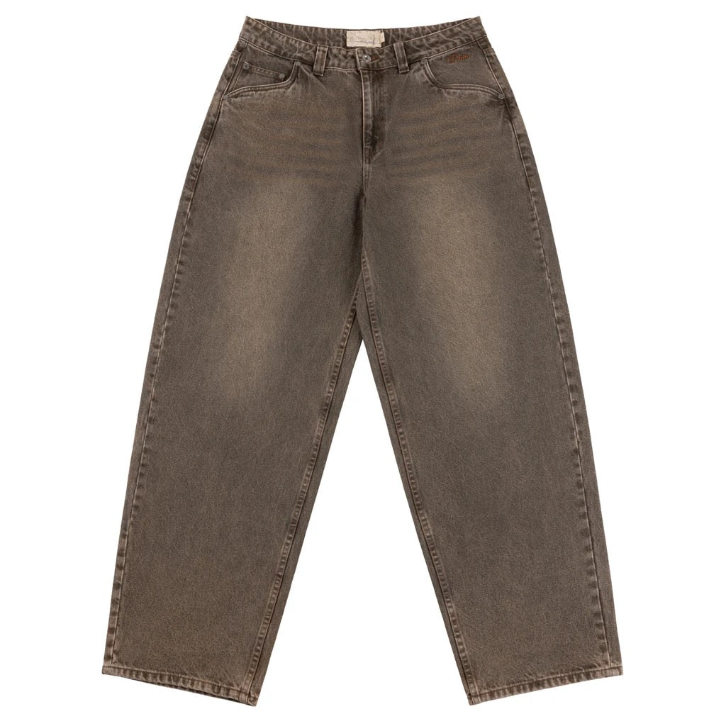 Baggy Denim Pants (Sandblasted Brown)
