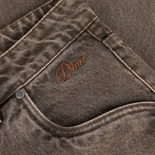 Baggy Denim Pants (Sandblasted Brown)