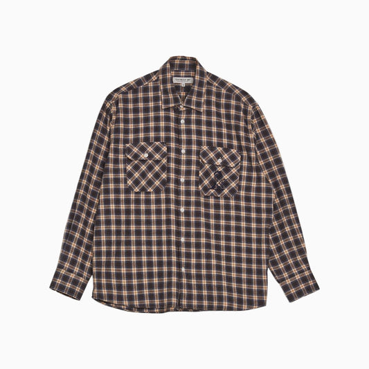 SM001-NICK Flannel (Vanilla/Brown)