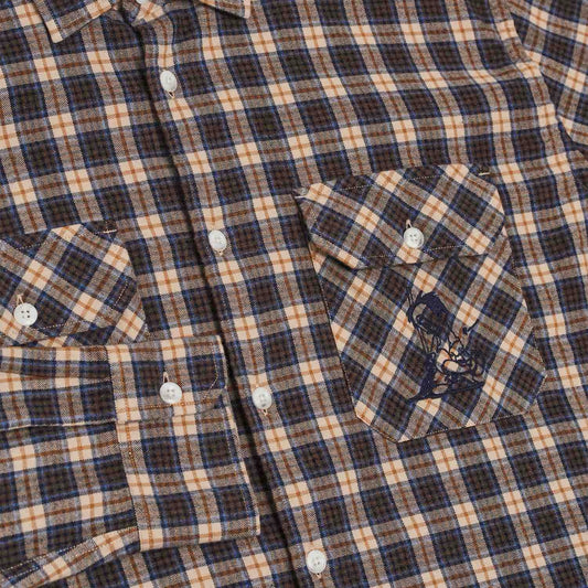 SM001-NICK Flannel (Vanilla/Brown)