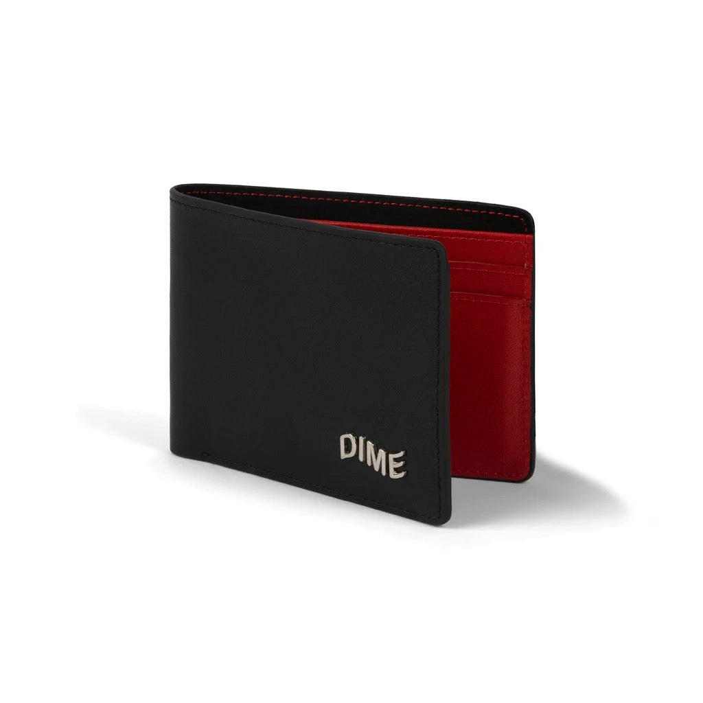 Leather Bifold Wallet (Black/Cherry)