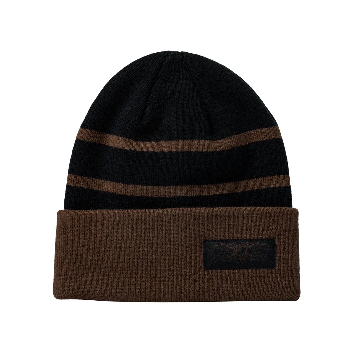 Stock Eagle Label Beanie (Black/Dark Brown)