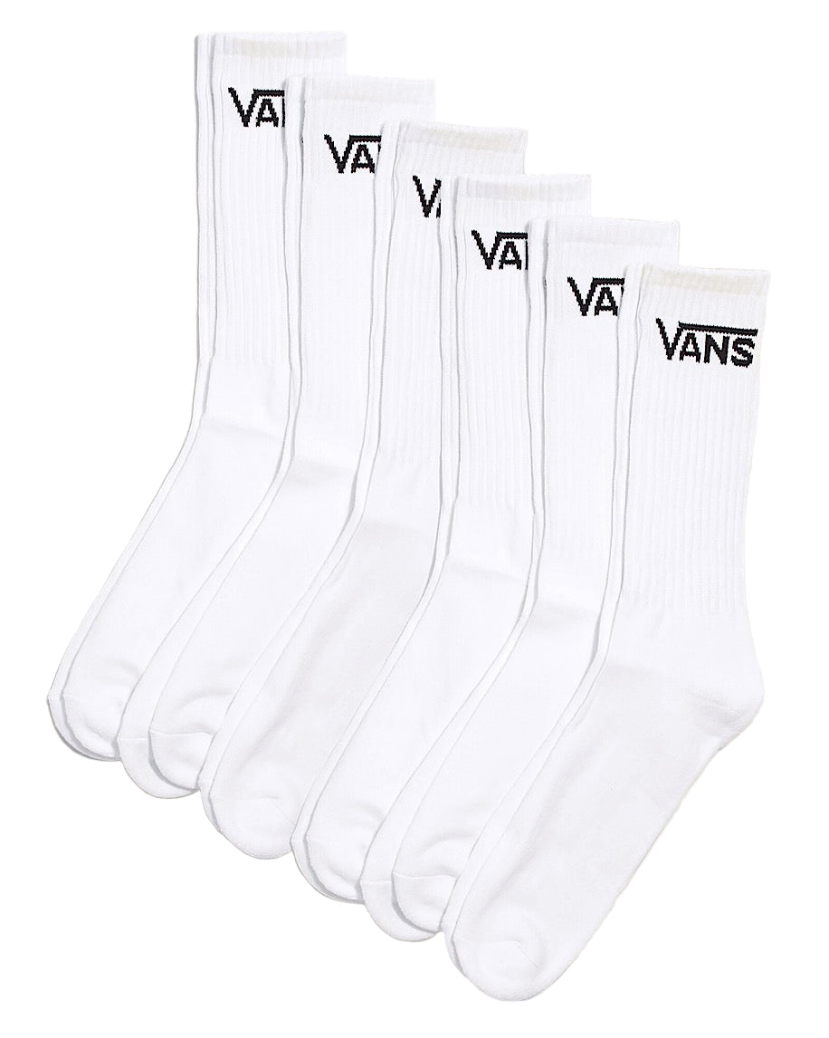 Classic Crew Socks 6 Pack (White)