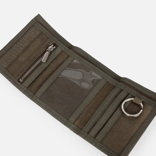 Waxed Canvas Velcro Wallet (Olive)