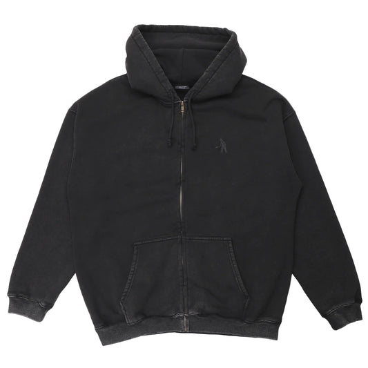 Solid Workers Zip Hood (Washed Black)