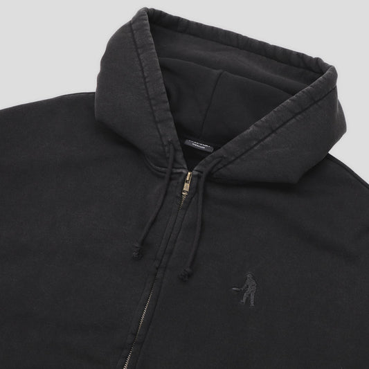Solid Workers Zip Hood (Washed Black)