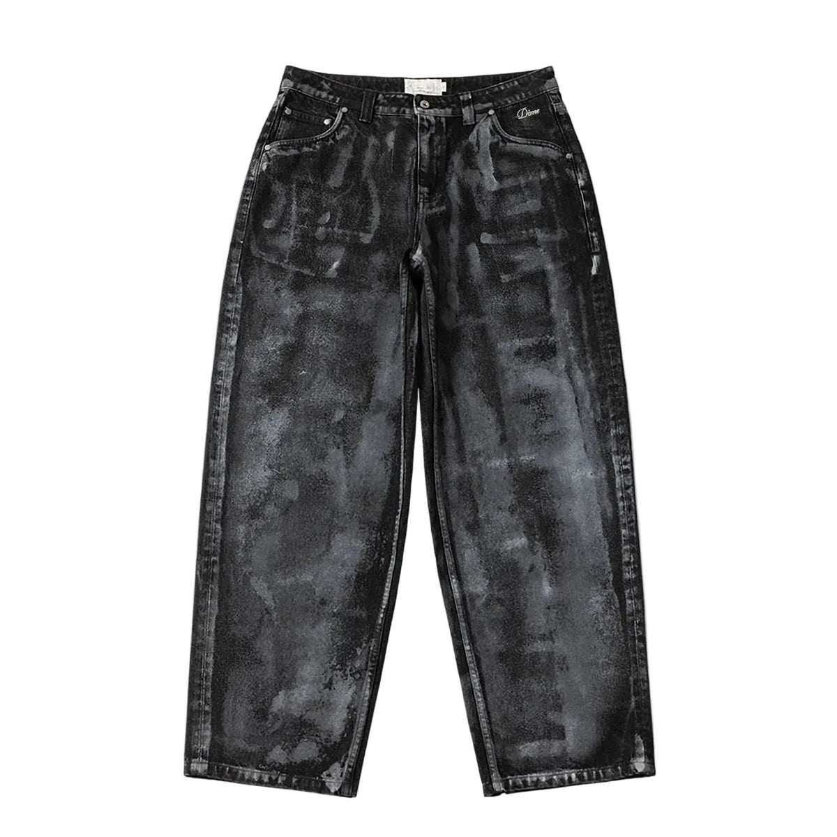 Baggy Denim Pants (White Paint)