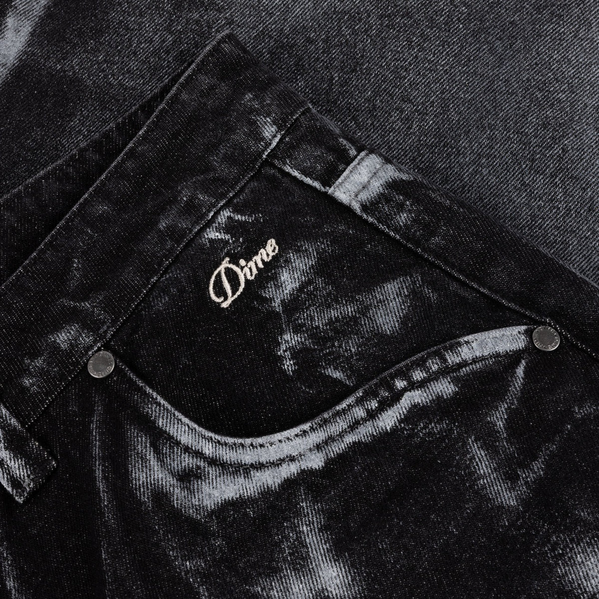 Baggy Denim Pants (White Paint)