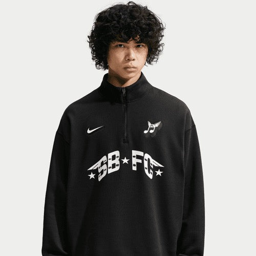 Skate 1/2-Zip Fleece Crew-Neck Sweatshirt (Black)