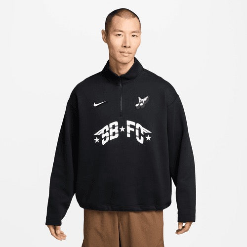 Skate 1/2-Zip Fleece Crew-Neck Sweatshirt (Black)