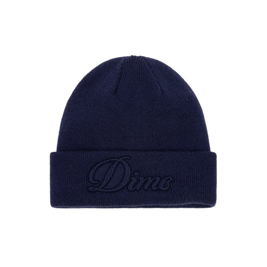 Cursive Fold Beanie (Navy)