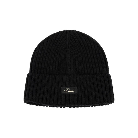 Cursive Rib Beanie (Black)